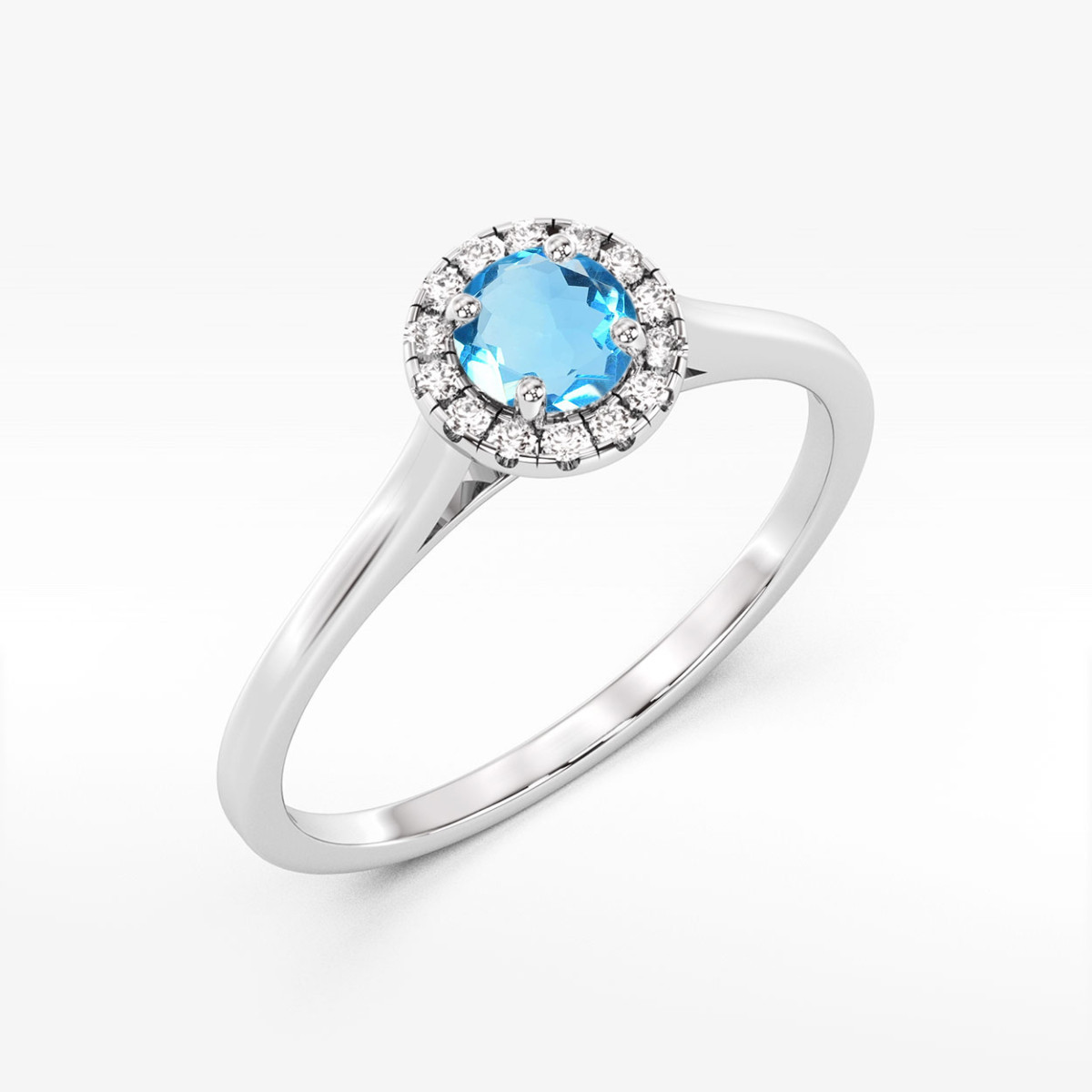 Pierścionek z białego złota z topazem Swiss - próba 585 0,62CT w0550.B3.TOB.02