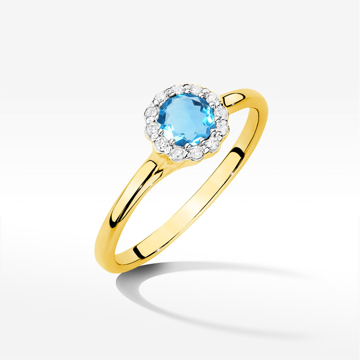 Pierścionek z żółtego złota z topazem Swiss - próba 585 0,603CT W0622.Z3.TOB.01
