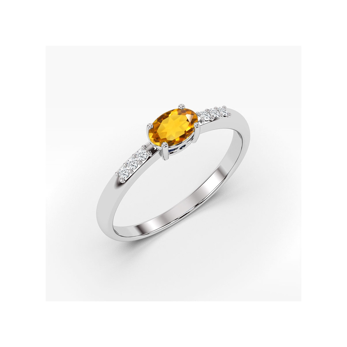 Pierścionek z białego złota z cytrynem - próba 585 0,63CT PV-197.B3.CIY.01