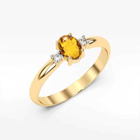 Pierścionek z żółtego złota z cytrynem - próba 585 0,68CT PV-063.Z3.CIY.01