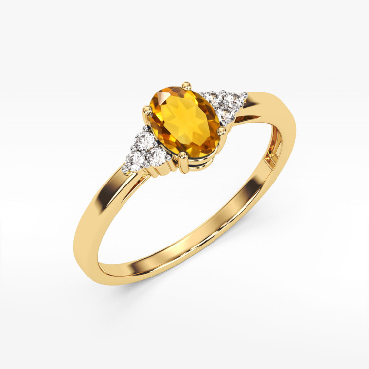 Pierścionek PV-108 Cytryn 0,60ct żołte złoto