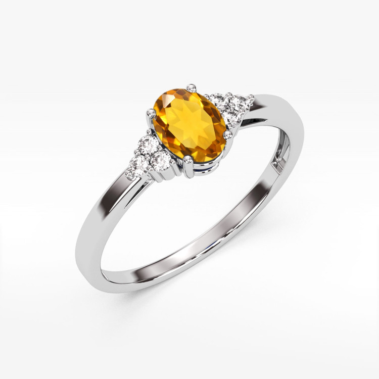 Pierścionek PV-108 Cytryn 0,60ct białe złoto