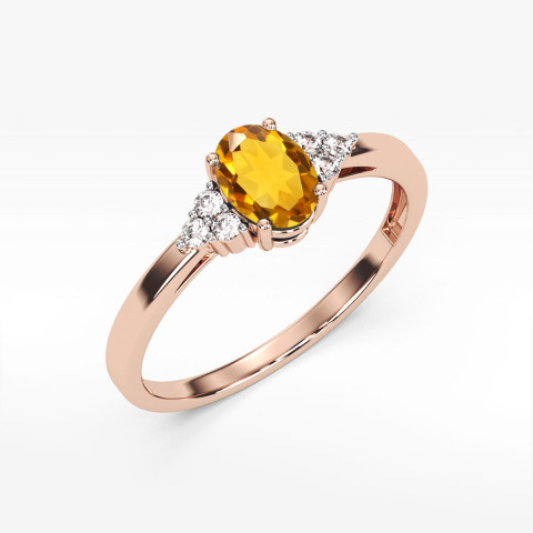 Pierścionek PV-108 Cytryn 0,60ct różowe złoto