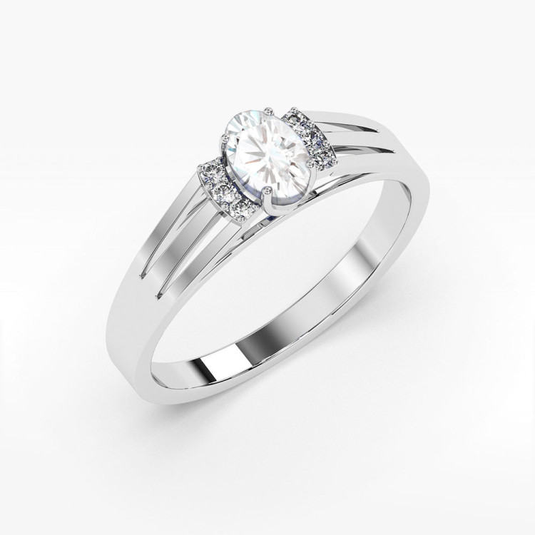 Pierścionek z białego złota z diamentami laboratoryjnymi - próba 585 0,452CT PV-071.B3.LDW.01