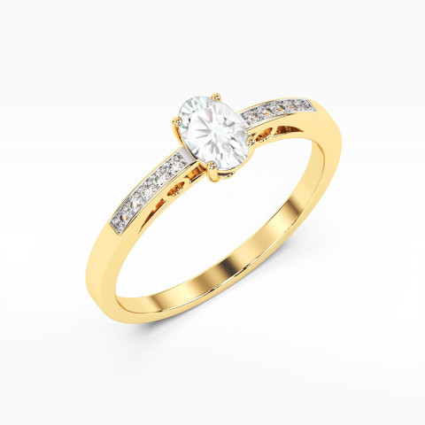Pierścionek PV-179 Diament laboratoryjny 0,40ct żółte złoto