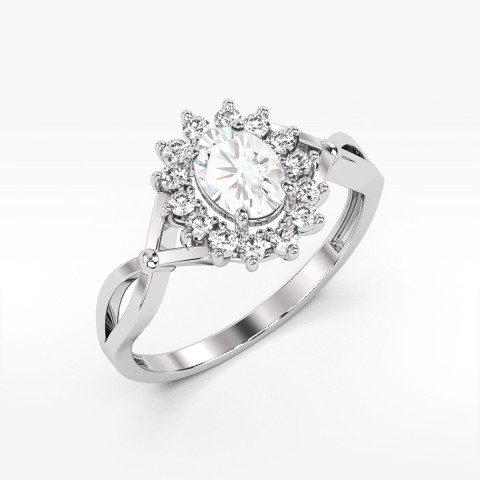 Pierścionek PV-070 Diament Laboratoryjny 0,70ct białe złoto