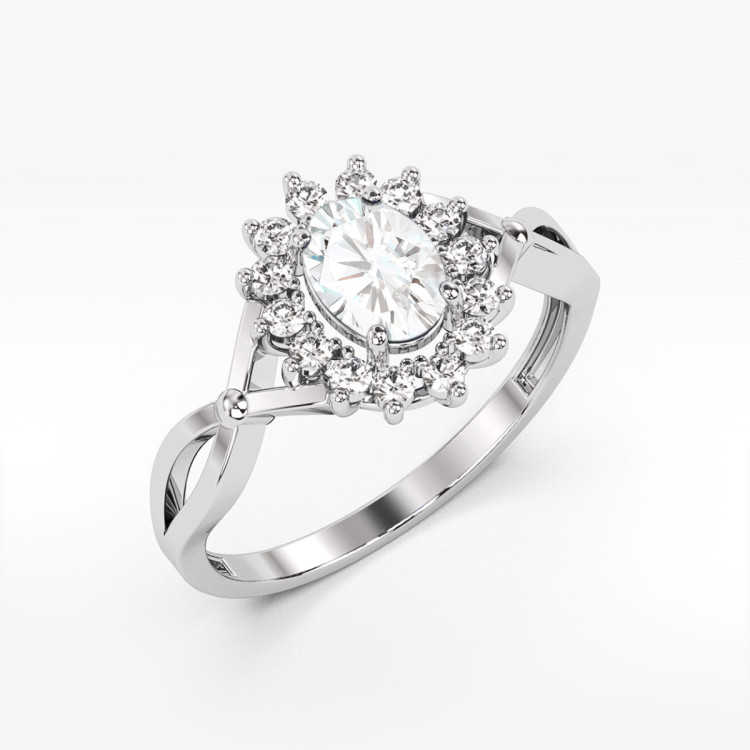 Pierścionek PV-070 Diament Laboratoryjny 0,70ct białe złoto