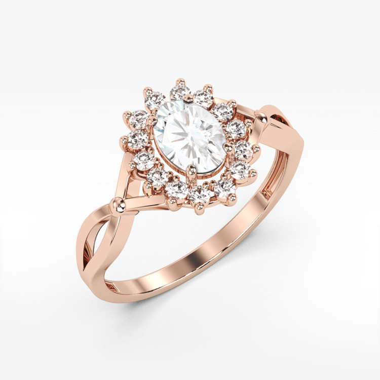 Pierścionek PV-070 Diament Laboratoryjny 0,70ct różowe złoto