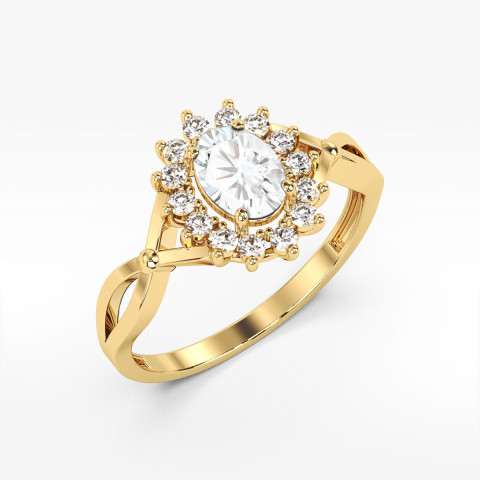 Pierścionek PV-070 Diament Laboratoryjny 0,70ct żółte złoto