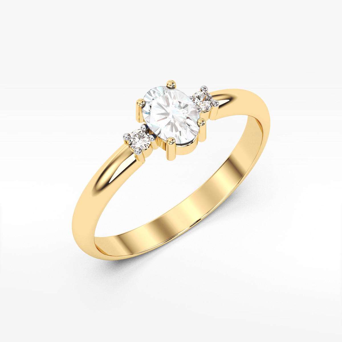 Pierścionek PV-063 Diament Laboratoryjny 0,40ct żółte złoto