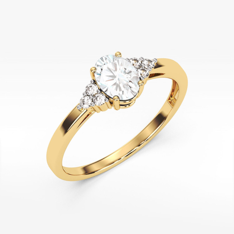 Pierścionek PV-108 Diament laboratoryjny 0,40ct żółte złoto
