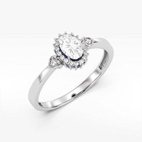 Pierścionek PV-081 Diament Laboratoryjny 0,40ct białe złoto