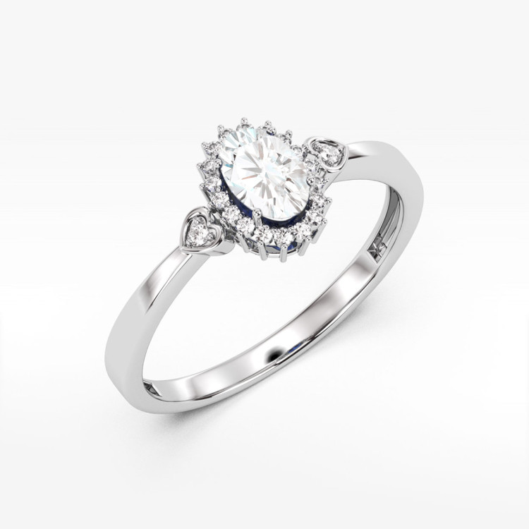 Pierścionek PV-081 Diament Laboratoryjny 0,40ct białe złoto