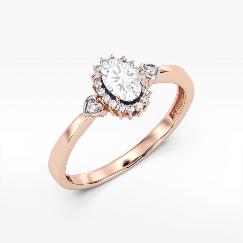 Pierścionek PV-081 Diament Laboratoryjny 0,40ct różowe złoto