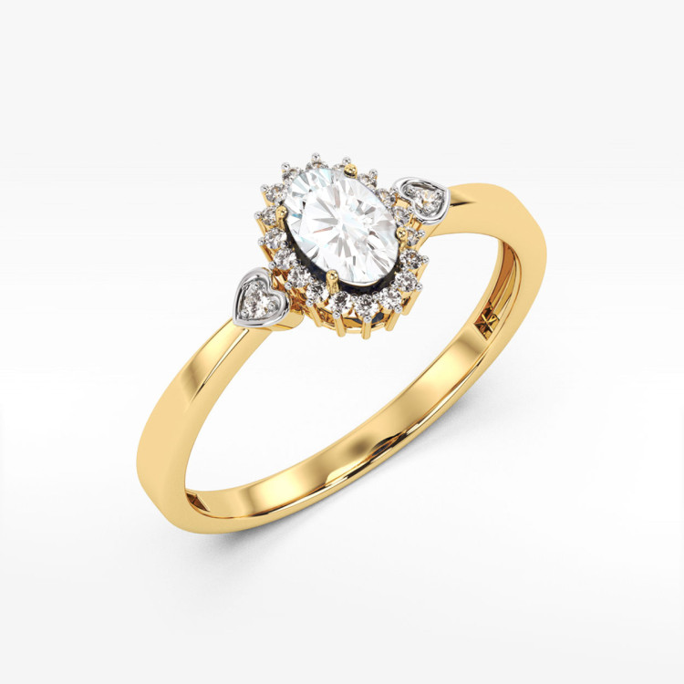 Pierścionek PV-081 Diament Laboratoryjny 0,40ct żółte złoto