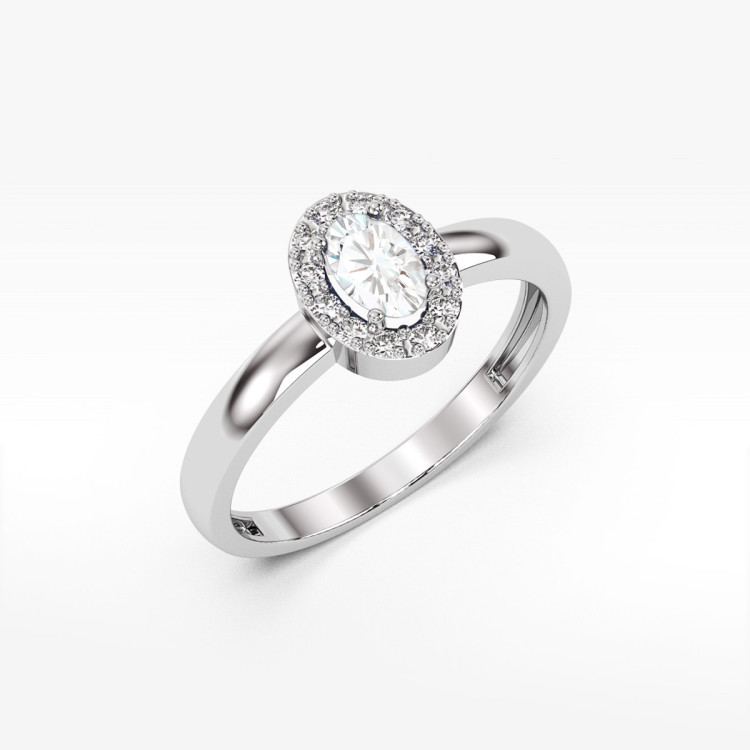 Pierścionek PV-109 Diament laboratoryjny 0,40ct białe złoto
