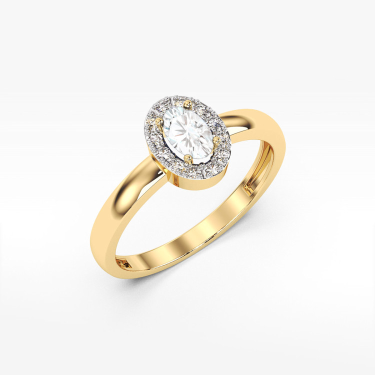 Pierścionek PV-109 Diament laboratoryjny 0,40ct żółte złoto