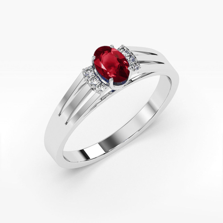 Pierścionek PV-071 Granat 0,50ct białe złoto