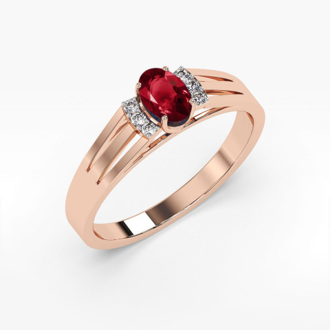 Pierścionek PV-071 Granat 0,50ct różowe złoto
