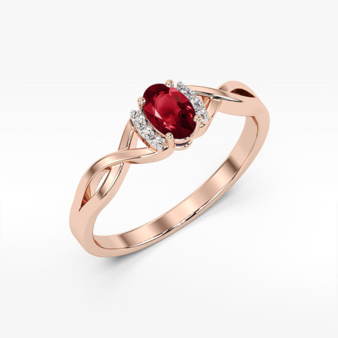 Pierścionek z różowego złota z granatem - próba 585 0,552CT PV-073.R3.GAR.01