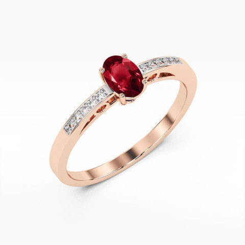 Pierścionek z różowego złota z granatem - próba 585 0,55CT PV-179.R3.GAR.01