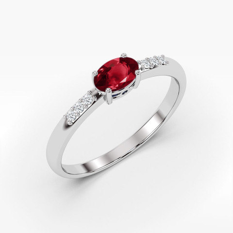 Pierścionek z białego złota z granatem - próba 585 0,53CT PV-197.B3.GAR.01
