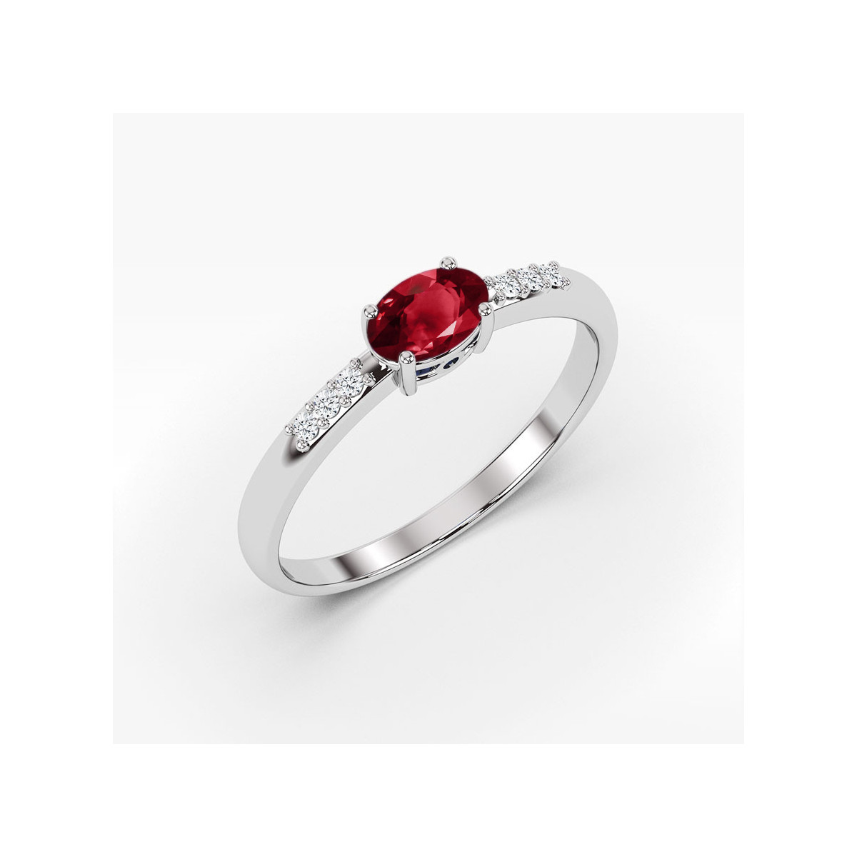 Pierścionek z białego złota z granatem - próba 585 0,53CT PV-197.B3.GAR.01