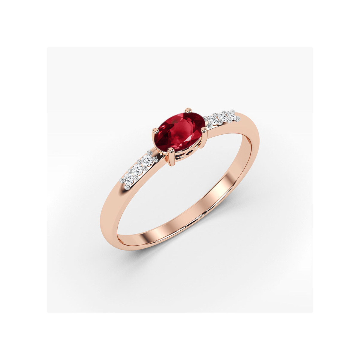 Pierścionek z różowego złota z granatem - próba 585 0,53CT PV-197.R3.GAR.01
