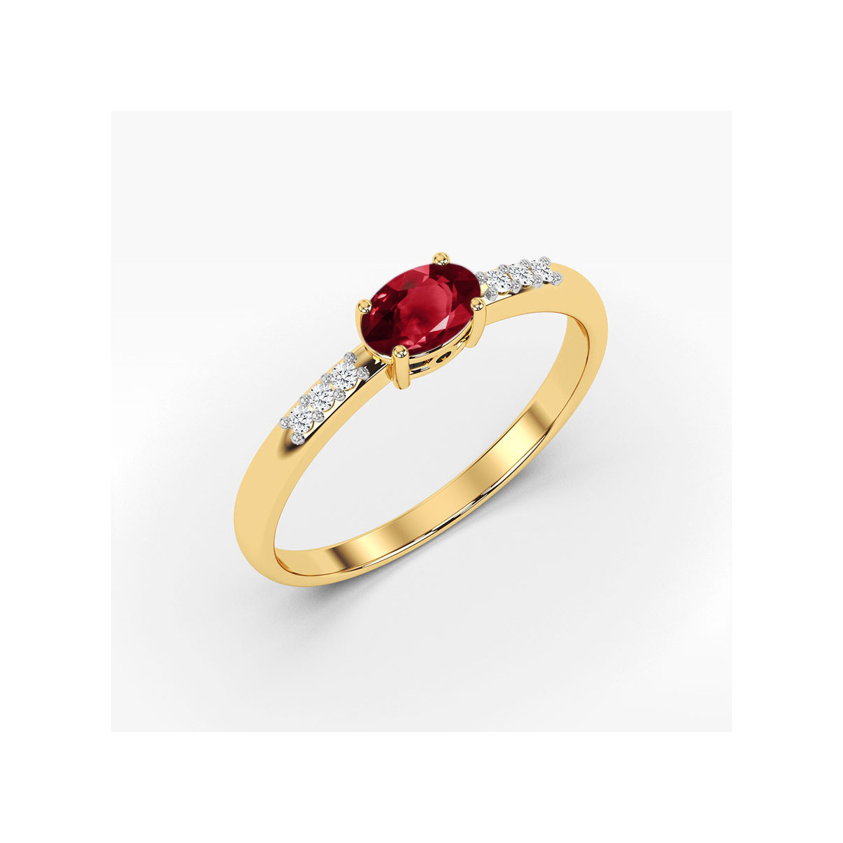 Pierścionek z żółtego złota z granatem - próba 585 0,53CT PV-197.Z3.GAR.01