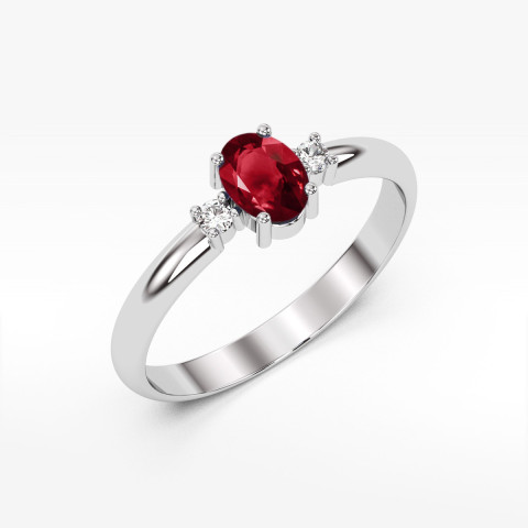 Pierścionek z białego złota z granatem - próba 585 0,58CT PV-063.B3.GAR.01
