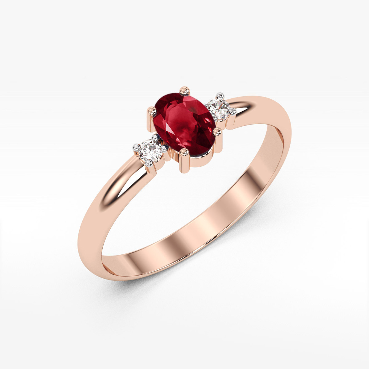 Pierścionek z różowego złota z granatem - próba 585 0,58CT PV-063.R3.GAR.01