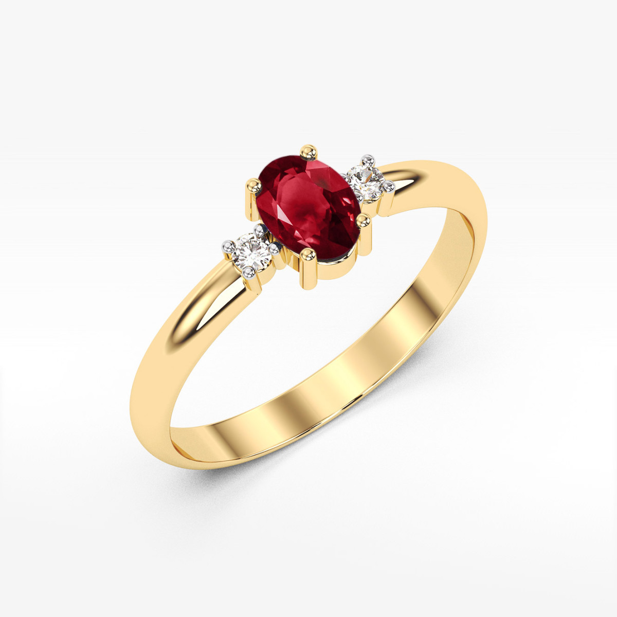 Pierścionek z żółtego złota z granatem - próba 585 0,58CT PV-063.Z3.GAR.01