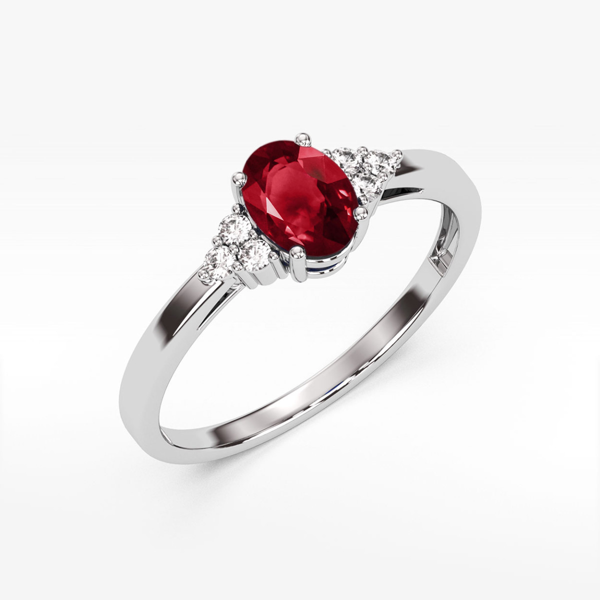 Pierścionek z białego złota z granatem - próba 585 0,552CT PV-108.B3.GAR.01