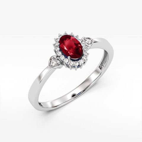 Pierścionek PV-081 Granat 0,50ct białe złoto