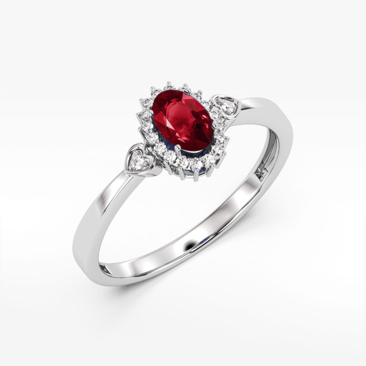 Pierścionek PV-081 Granat 0,50ct białe złoto