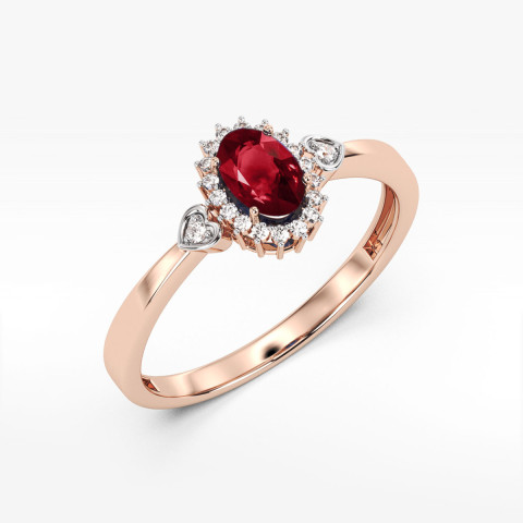 Pierścionek PV-081 Granat 0,50ct różowe złoto