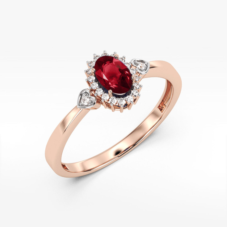 Pierścionek PV-081 Granat 0,50ct różowe złoto