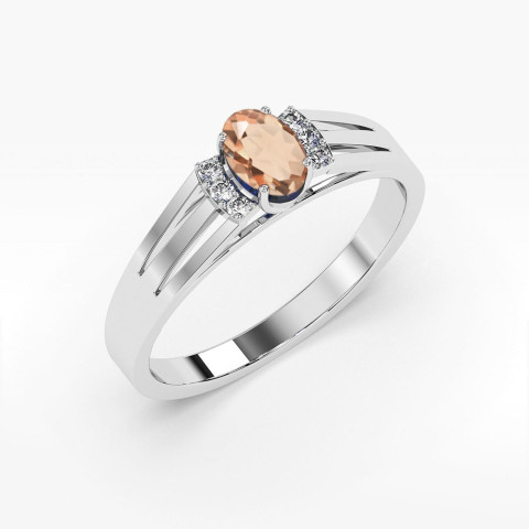 Pierścionek z białego złota z morganitem - próba 585 0,452CT PV-071.B3.MOP.01