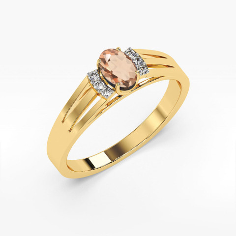 Pierścionek z żółtego złota z morganitem - próba 585 0,452CT PV-071.Z3.MOP.01