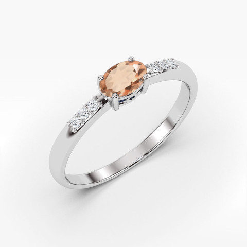 Pierścionek z białego złota z morganitem - próba 585 0,43CT PV-197.B3.MOP.01