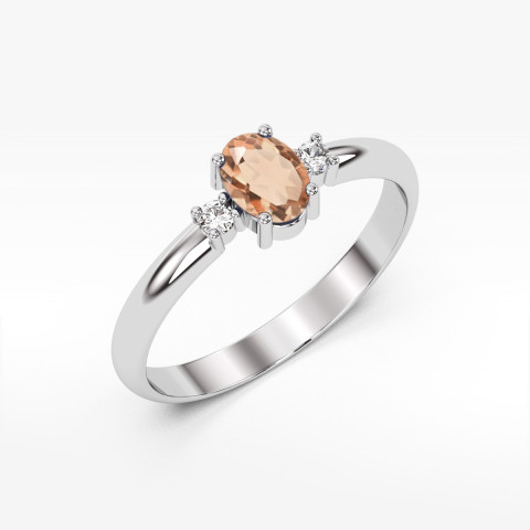Pierścionek z białego złota z morganitem - próba 585 0,48CT PV-063.B3.MOP.01