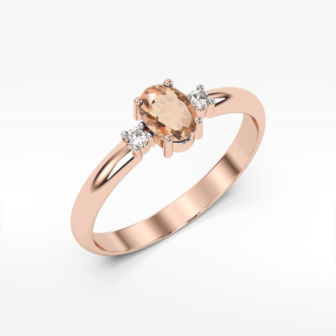 Pierścionek z różowego złota z morganitem - próba 585 0,48CT PV-063.R3.MOP.01