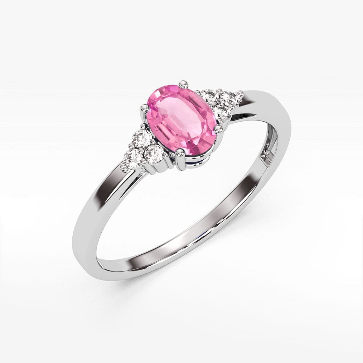 Pierścionek z białego złota z szafirem różowym - próba 585 0,502CT PV-108.B3.SAP.01