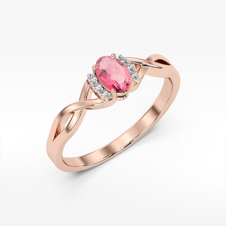 Pierścionek PV-073 Topaz różowy 0,50ct różowe złoto