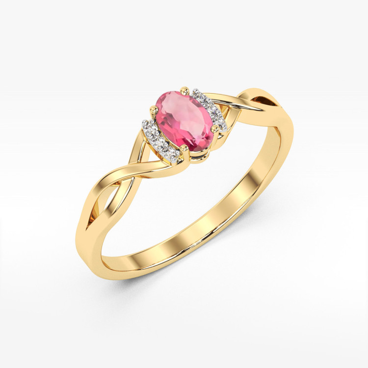 Pierścionek PV-073 Topaz różowy 0,50ct żółte złoto