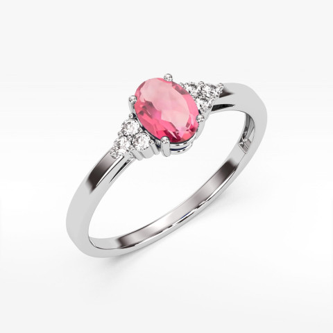 Pierścionek PV-108 Różowy topaz 0,50ct białe złoto