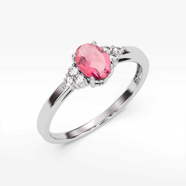 Pierścionek PV-108 Różowy topaz 0,50ct białe złoto