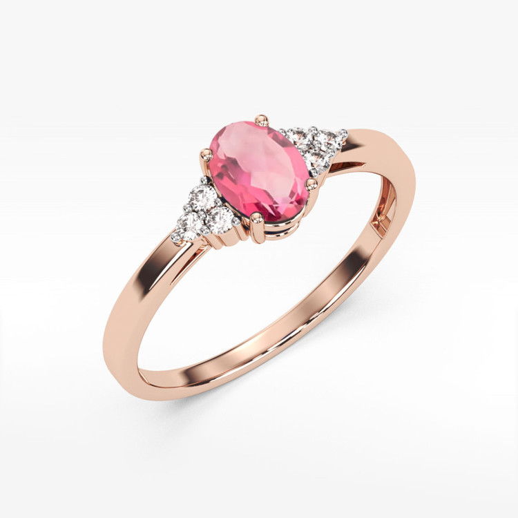 Pierścionek PV-108 Różowy topaz 0,50ct różowe złoto