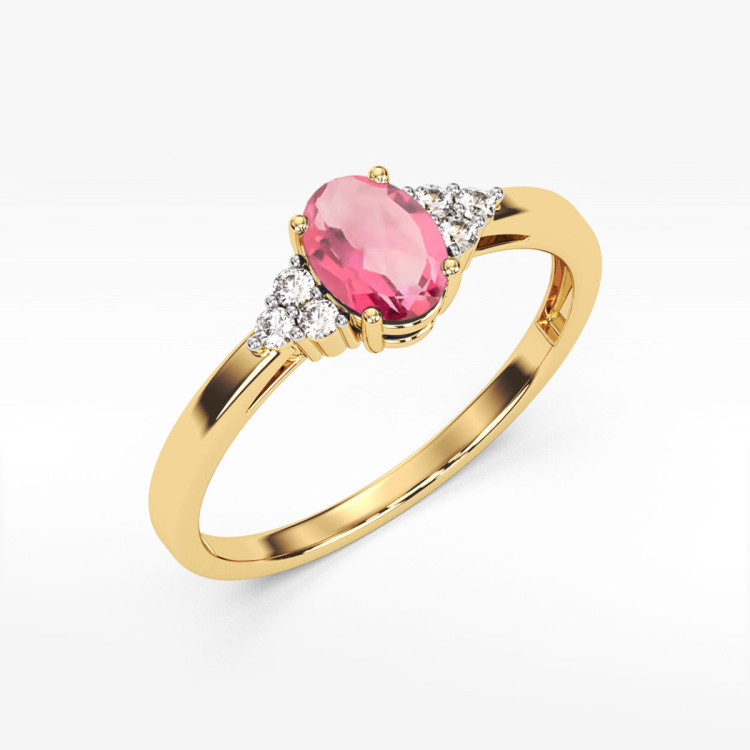 Pierścionek PV-108 Różowy topaz 0,50ct żółte złoto