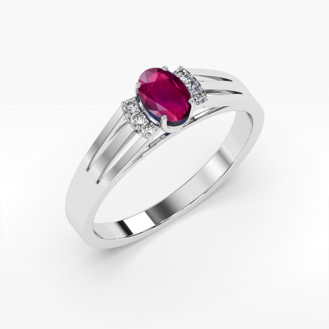Pierścionek z białego złota z rodolitem - próba 585 0,552CT PV-071.B3.RHR.01